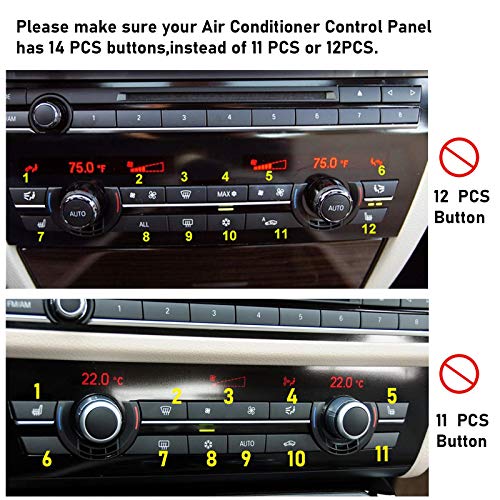 Jaronx Compatible with BMW Fan Speed A/C Climate Control Button Replacement, Compatible with BMW 5’F07/F10, 6’F06/F12/F13, 7’F01/F02, X5 F15/F85,X6 F16/F86 (Only for AC Panel with 14 Buttons) - Image 3