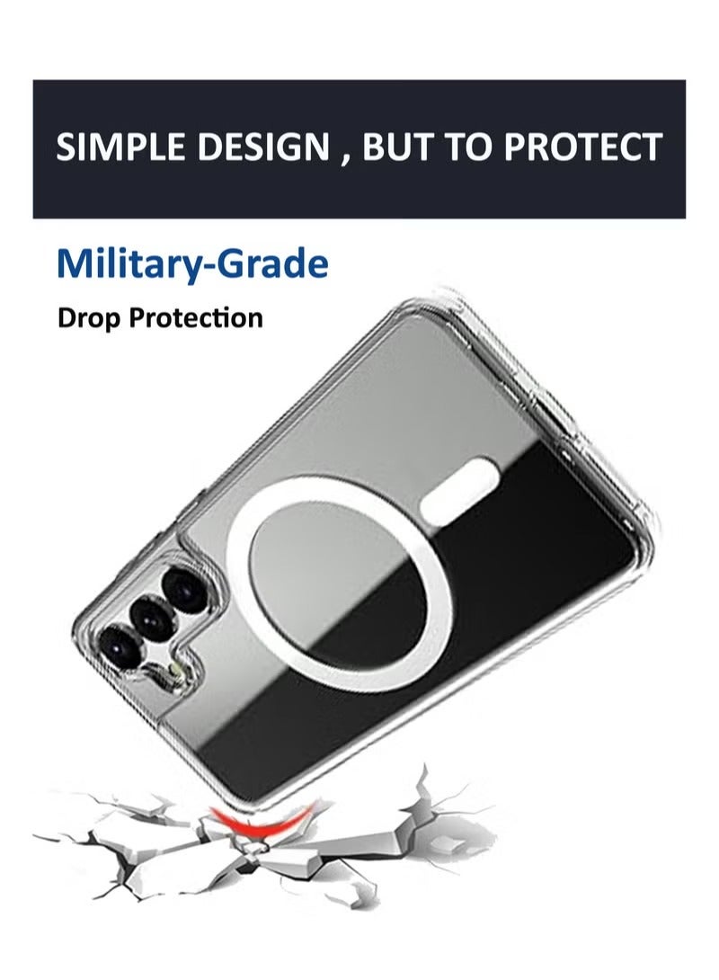 INEIX For Samsung Galaxy S25 Plus - 2 in 1 Pack Crystal Clear Flexible Protective Silicone -MagSafe/Wireless Charging Back Case and Tempered Glass Screen Protector - Image 4