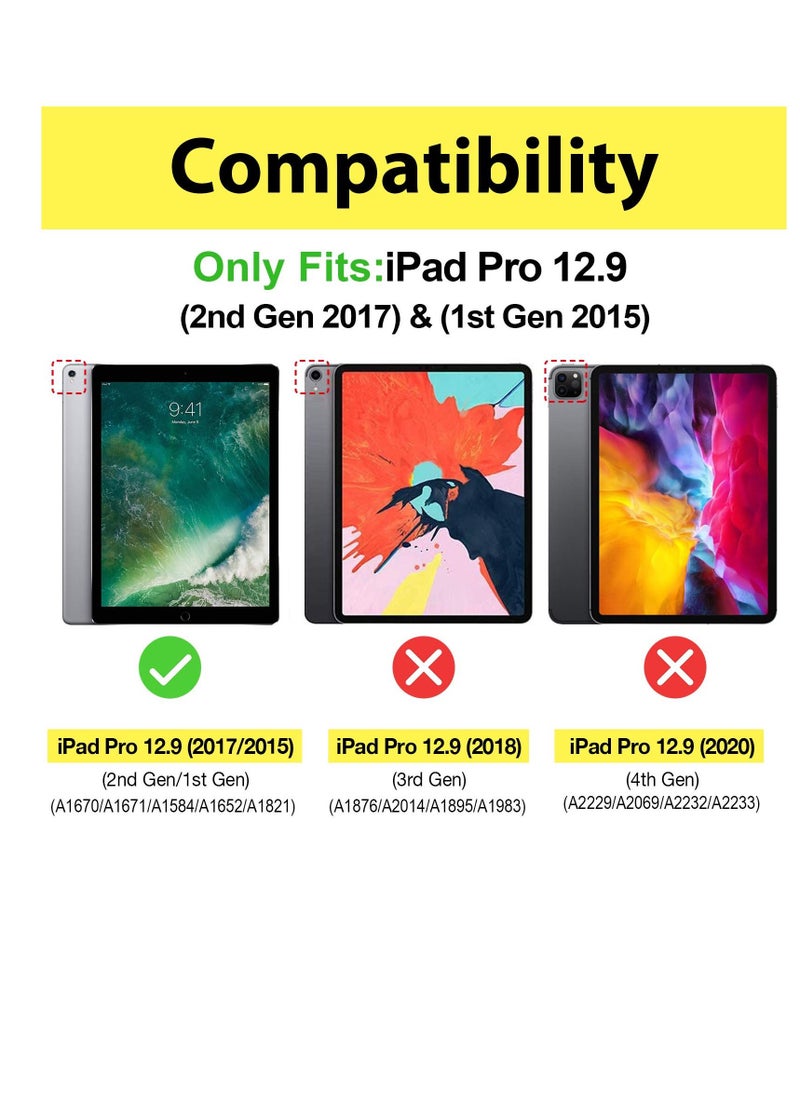 IPad Pro 12.9 Inch 2nd Gen 2017 And  IPad Pro 12.9 Inch 1st Gen 2015 Case Slim Stand Protective Folio Case Smart Cover Teal