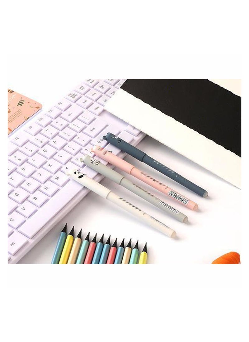 MissTiara - 4 Erasable Neutral Pen Set With 40 Refill And Two Erasers - Image 1
