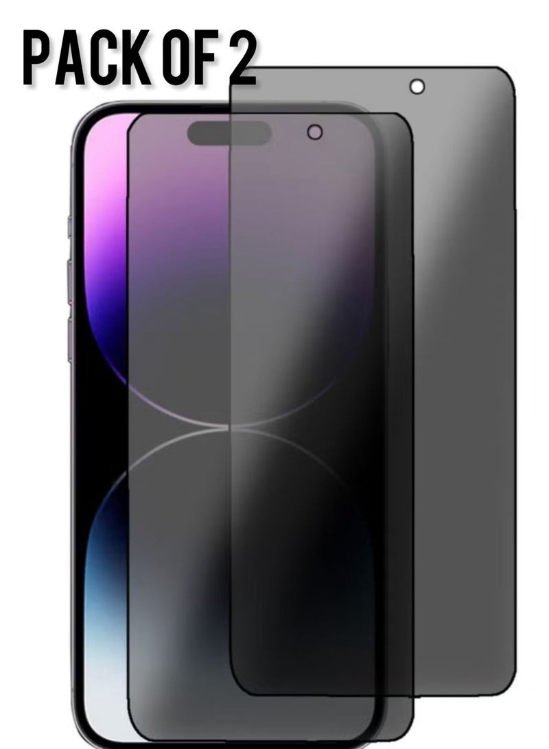 أوريجنال (عبوتان) واقي شاشة زجاجي مقوى مقاوم للغبار والخصوصية، متوافق مع آيفون 15 برو - Image 1