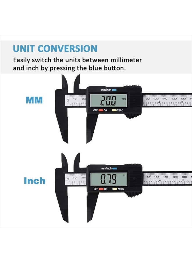 Adoric Digital Caliper, Adoric 0-6" Calipers Measuring Tool - Electronic Micrometer Caliper with Large LCD Screen, Auto-Off Feature, Inch and Millimeter Conversion  - Image 3