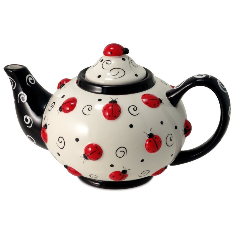 Toy Zany Ladybug With Swirls Teapot For Kitchen Decor And Teas - Image 1