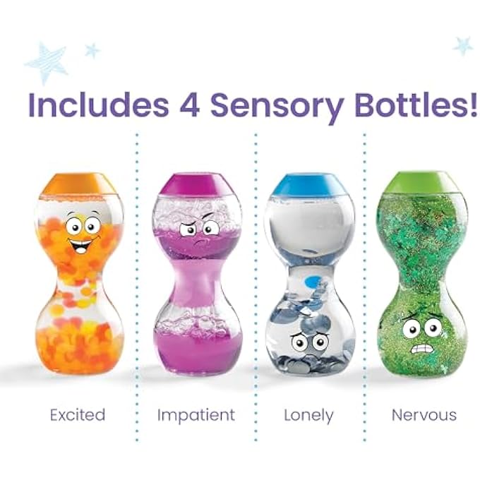 hand2mind Express Your Feelings Sensory Bottles- Secondary Emotions, Toddler Sensory Toys, Quiet Fidget Toys, Play Therapy Toys, Calm Down Corner Supplies, Calming Corner, Social Emotional Learning - Image 2