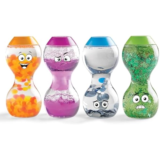 hand2mind Express Your Feelings Sensory Bottles- Secondary Emotions, Toddler Sensory Toys, Quiet Fidget Toys, Play Therapy Toys, Calm Down Corner Supplies, Calming Corner, Social Emotional Learning - Image 1