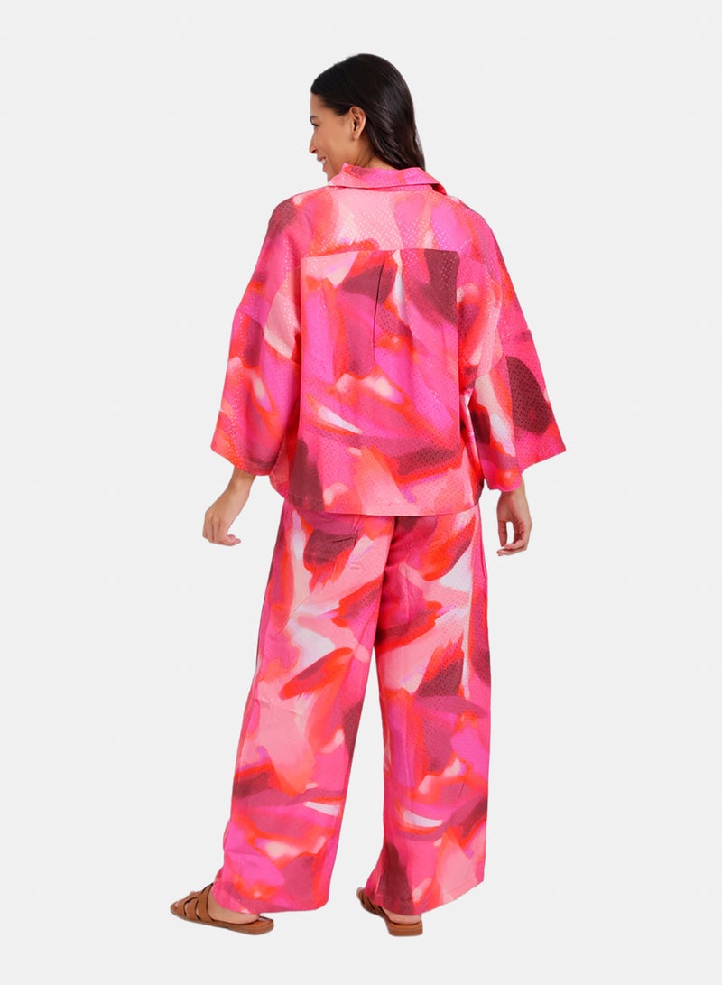 Carina Watercolor Print Pyjama Set - Image 4