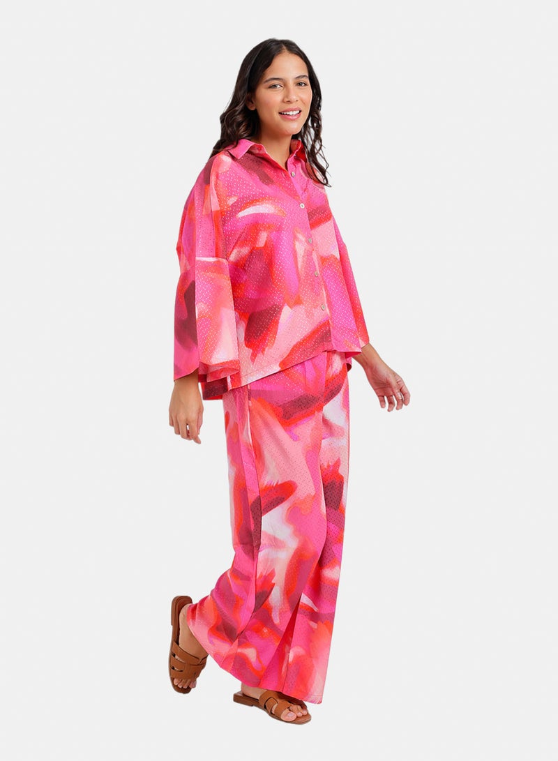 Carina Watercolor Print Pyjama Set - Image 2