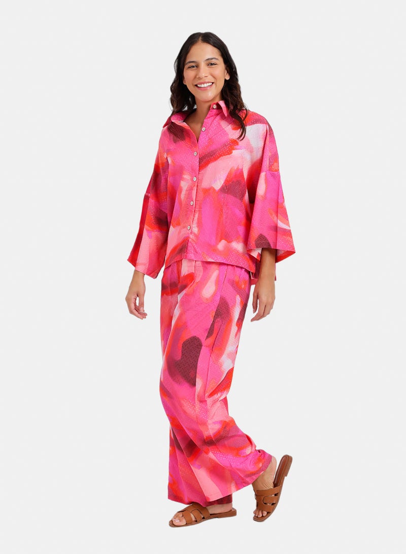 Carina Watercolor Print Pyjama Set - Image 3