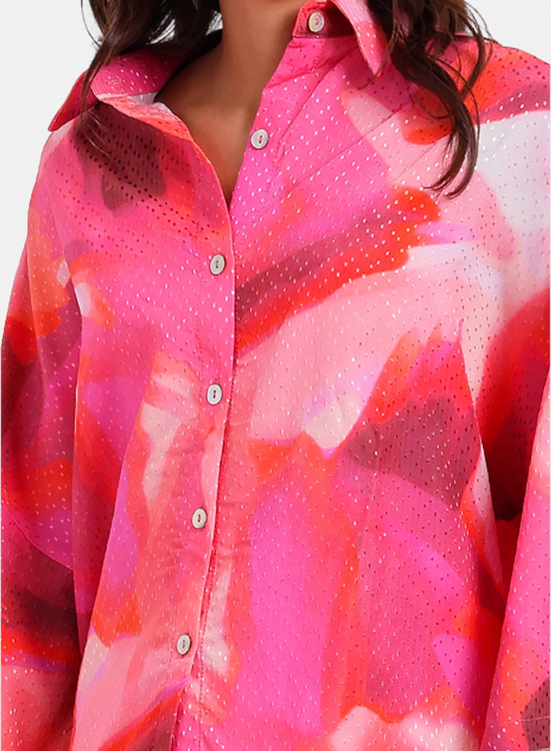 Carina Watercolor Print Pyjama Set - Image 5