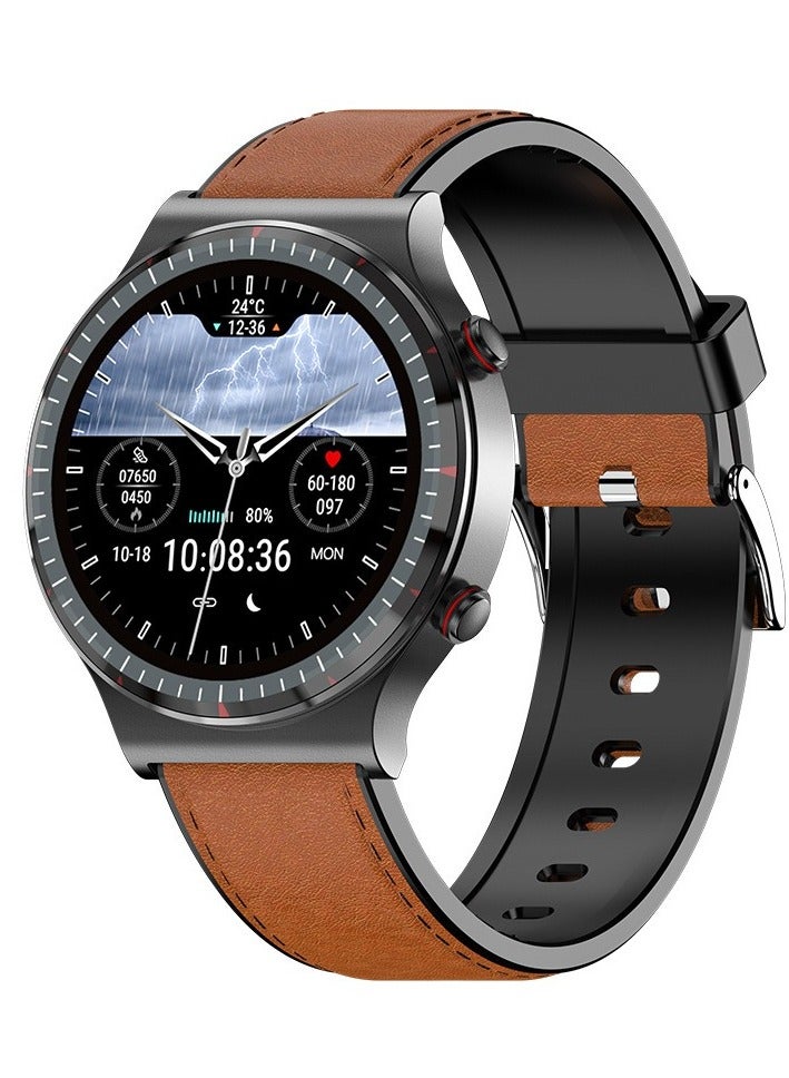 AROAQ Smart Watch, G08 Multi Functional Optical Design Wrist Watch, Fitness Tracker Watch With Big Hd Display, Blood Presssure Heart Rate Temperature Monitoring Smart Watch, (Black + Fashionable Coffee) - Image 1