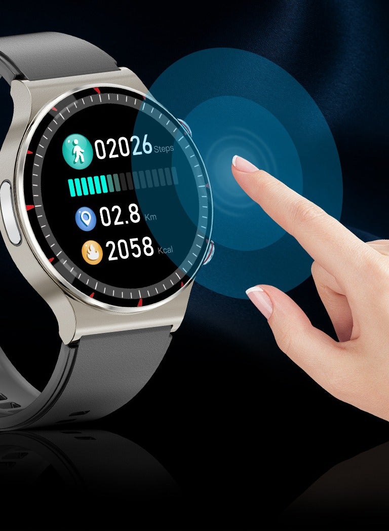 AROAQ Smart Watch, G08 Multi Functional Optical Design Wrist Watch, Fitness Tracker Watch With Big Hd Display, Blood Presssure Heart Rate Temperature Monitoring Smart Watch, (Black + Fashionable Coffee) - Image 2