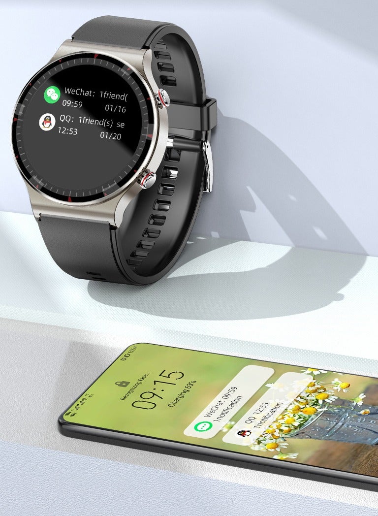 AROAQ Smart Watch, G08 Multi Functional Optical Design Wrist Watch, Fitness Tracker Watch With Big Hd Display, Blood Presssure Heart Rate Temperature Monitoring Smart Watch, (Black + Fashionable Coffee) - Image 3