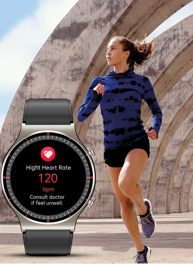 AROAQ Smart Watch, G08 Multi Functional Optical Design Wrist Watch, Fitness Tracker Watch With Big Hd Display, Blood Presssure Heart Rate Temperature Monitoring Smart Watch, (Black + Fashionable Coffee) - Image 4