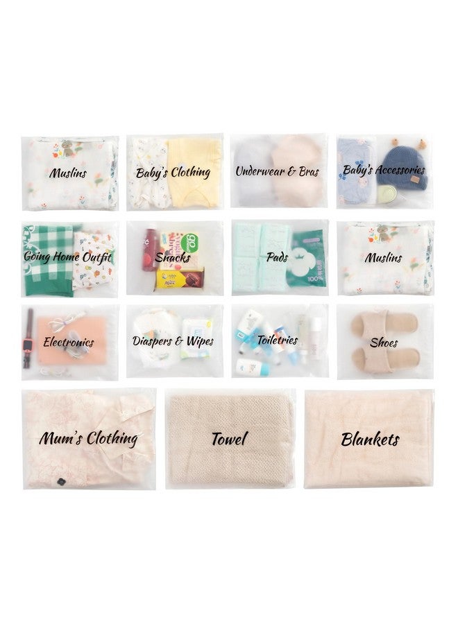MANWU 14pcs Hospital Bags essentials for Labor and Diaper,Mom hospital bags Maternity Essentials,Maternity Organiser baggie,shower gift - Image 1