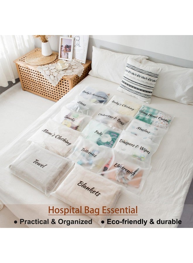 MANWU 14pcs Hospital Bags essentials for Labor and Diaper,Mom hospital bags Maternity Essentials,Maternity Organiser baggie,shower gift - Image 2