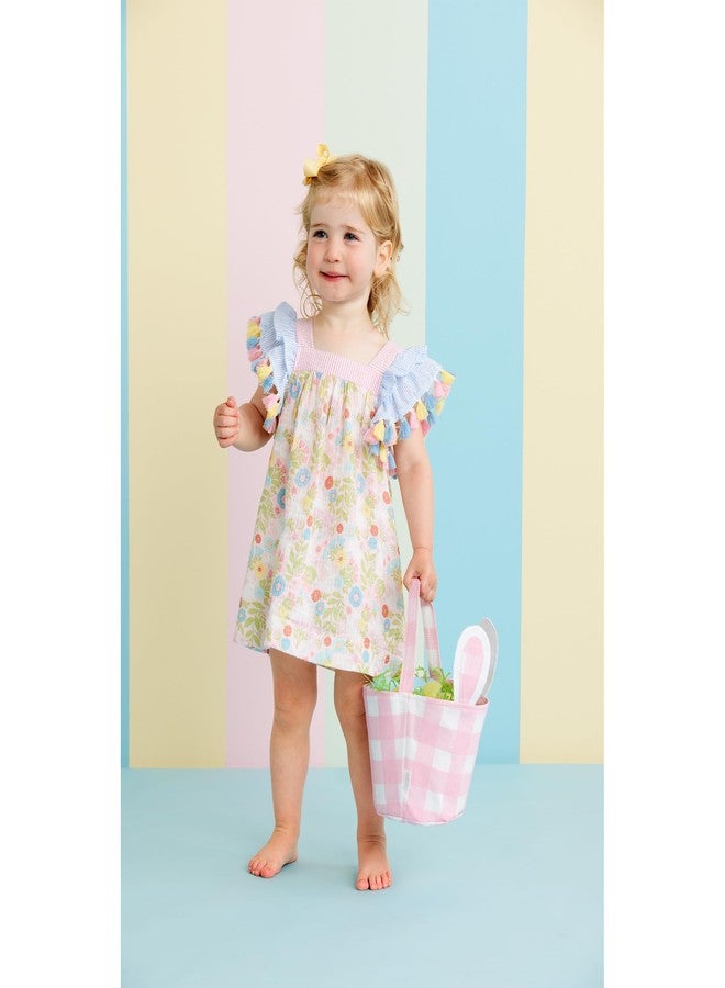 Mud Pie Baby Girls Tassel Gauze Bunny Dress, 6-9M Multi - Image 3