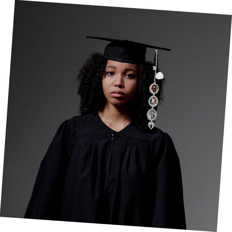 Gadpiparty Memorial Graduation Tassel Charm Photo Frame Antique-Style Keepsake for Cap Decoration and Diploma Display Pendant for Holiday and Graduation Memories - Image 5