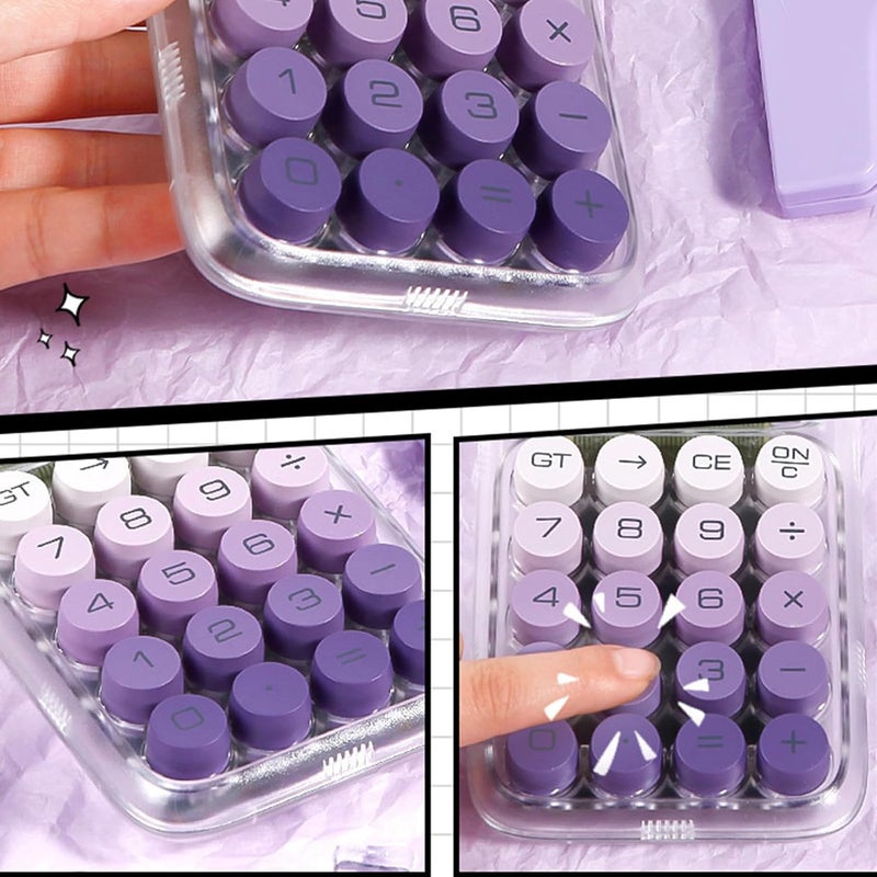 Electronic Calculator Transparent 10 Digit Display Cute Portable Creative Colourful Modern Calculators - Image 4