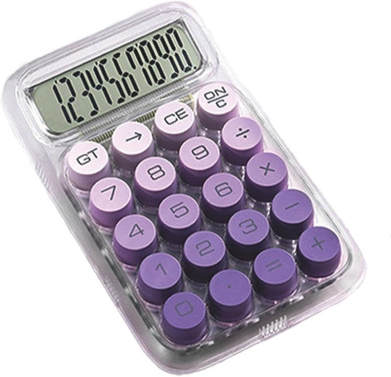 Electronic Calculator Transparent 10 Digit Display Cute Portable Creative Colourful Modern Calculators - Image 5