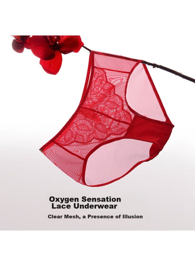 Aimer "oxygen Little Petals" Set Gift Box Lace Wireless Thin Clean Soft Support Bra And Panties Red Gift Box - Image 5