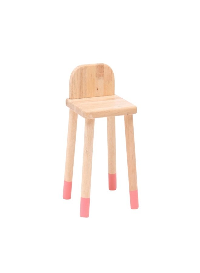 Ariro Wooden Stool for Kids (18+ Months) - Natural Beechwood Step Stool & Toddler Chair for Kitchen & Reading | Montessori-Inspired Furniture (Pink) - Image 1