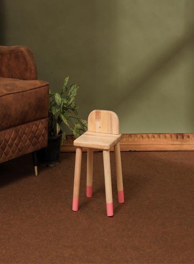 Ariro Wooden Stool for Kids (18+ Months) - Natural Beechwood Step Stool & Toddler Chair for Kitchen & Reading | Montessori-Inspired Furniture (Pink) - Image 4