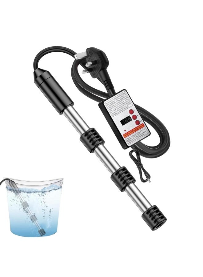 يوڠام سخان مياه غاطس بقدرة 2500 واط، محمول وسريع التسخين، مناسب للدلاء والحمامات وحوض السباحة، مزود بشاشة عرض لدرجة الحرارة الثابتة وميزة الإيقاف التلقائي للطاقة للاستخدام المنزلي - Image 1