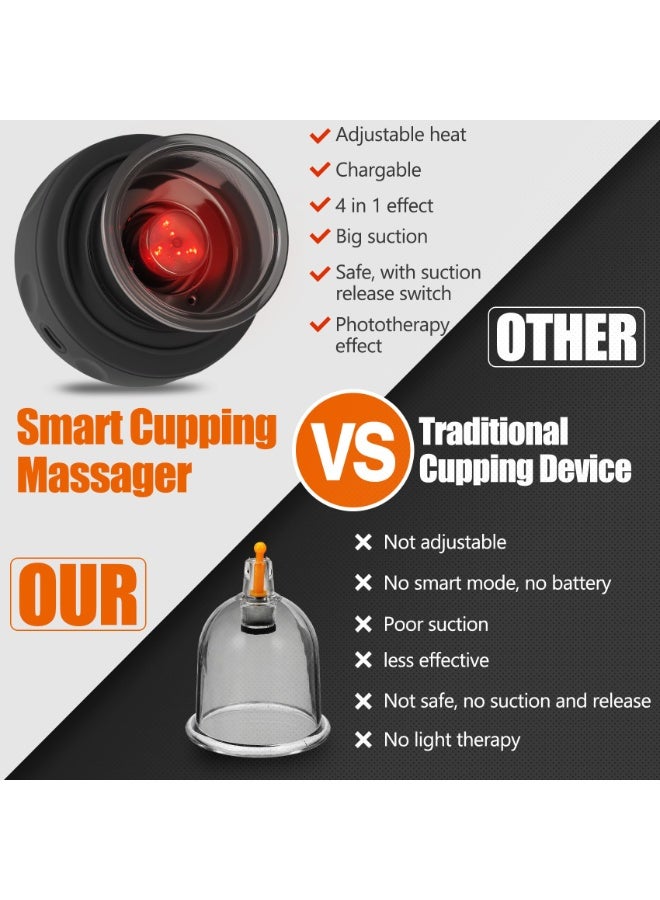 Smart Cupping Therapy Massager Set, 4 in 1 Cupping Kit for Massage Therapy, Portable Electric Cupper for Targeted Pain Relief, Knots, Aches, Muscle Soreness, Circulation & Tighter Skin - Image 5