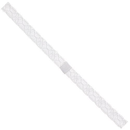 Wee Ones Baby Girls' Add-A-Bow Band Single Narrow Lace 1/2", White, 6-24 Months - Image 1