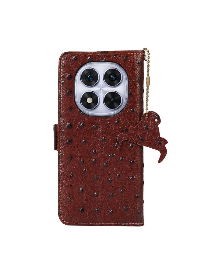 S-TOP Case For Redmi Note 14 Pro 5G Ostrich Pattern Genuine Leather RFID Phone Case - Image 3