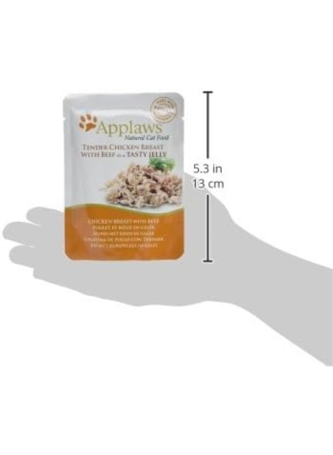 Applaws أبلوز طعام قطط دجاج مع لحم بقر 70 جرام في كيس جلي - Image 3