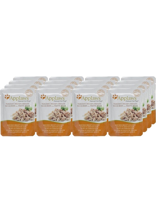 Applaws أبلوز طعام قطط دجاج مع لحم بقر 70 جرام في كيس جلي - Image 4