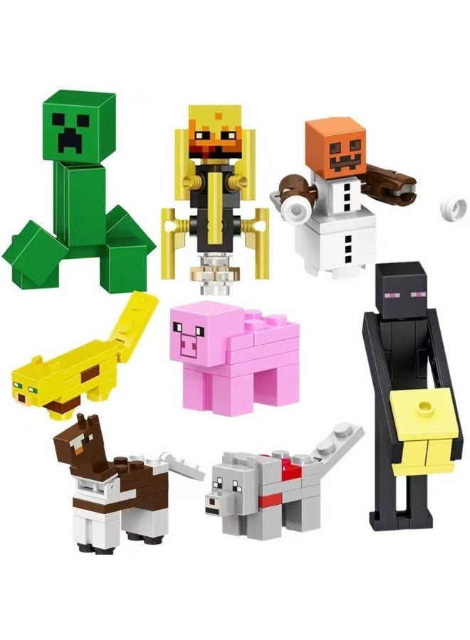 Mini Action Figure Toys Set With Weapons(10 Random figures + 8 Mini Building Blocks) - Image 4