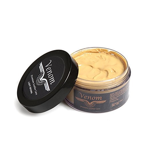 Venom Shoe Cream High Gloss Polish Shoes Cream Nourishing for Long-Lasting Boot Shine Loafers Leather Boot, Purse, Belt, Jacket Smooth Conditioner All Muti - Light Brown Colors (Pack of 1) - Image 1