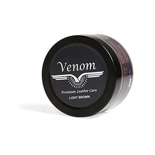 Venom Shoe Cream High Gloss Polish Shoes Cream Nourishing for Long-Lasting Boot Shine Loafers Leather Boot, Purse, Belt, Jacket Smooth Conditioner All Muti - Light Brown Colors (Pack of 1) - Image 2