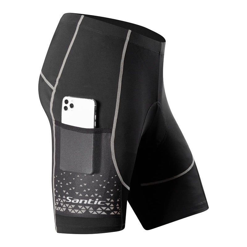 Santic Men's Cycling Shorts Padded Bike Riding Tights Men Bicycle Pants Padded Breathable with Pocket