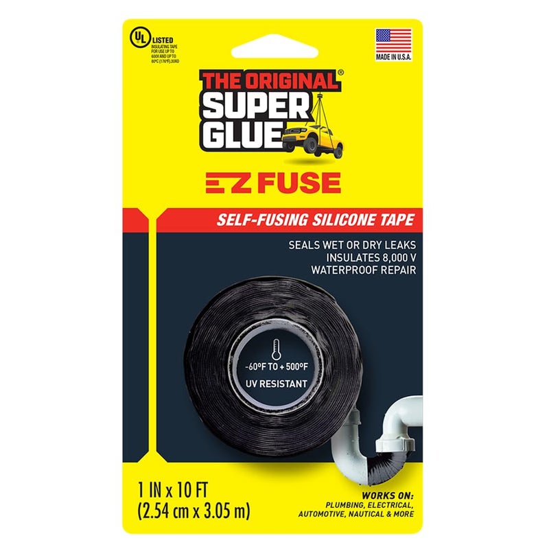 Super Glue The Original 15408 E-Z Fuse Tape, black, 1 inches width x 10 feet length