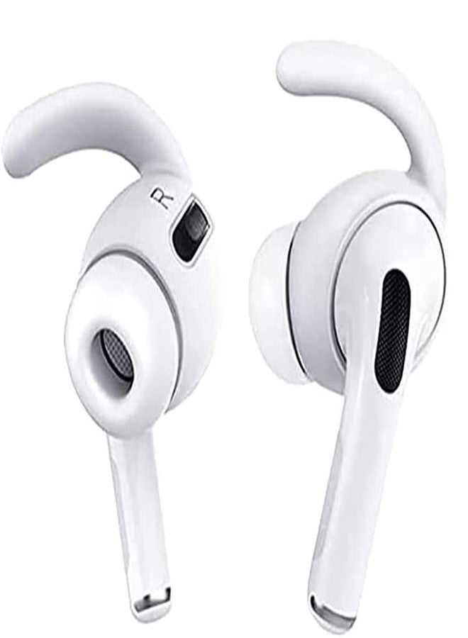 ALXCD Ear Hooks Kit Replacement for Air Pods Pro, 2 Pairs Over-Ear Soft Ear Hooks & 2 Pairs Anti Slip Silicone Eartips & 3 Pairs S/M/L In-Ear Eartips, Fit Air Pods Pro 1+1+2S+3 White - Image 2