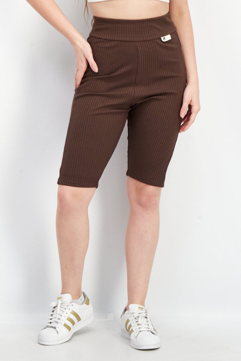 Adidas Women Sportswear Fit Training Shorts, Brown  - Image 1