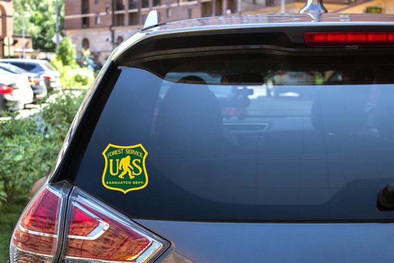 eDesign 2-Pack US Forest Service Sasquatch Dept Vinyl Sticker Bigfoot Decal - 4 Inches - Bigfoot Stickers for Car Truck SUV Van Window Bumper Wall Laptop Tablet Cup Tumbler and Any Smooth Surface - Image 3