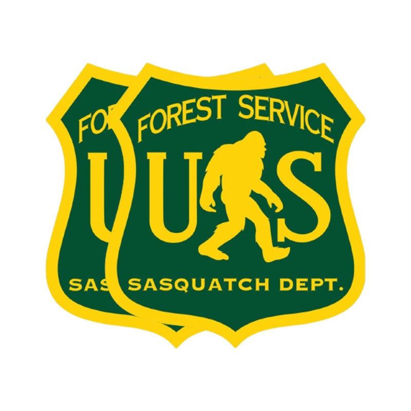 eDesign 2-Pack US Forest Service Sasquatch Dept Vinyl Sticker Bigfoot Decal - 4 Inches - Bigfoot Stickers for Car Truck SUV Van Window Bumper Wall Laptop Tablet Cup Tumbler and Any Smooth Surface - Image 1