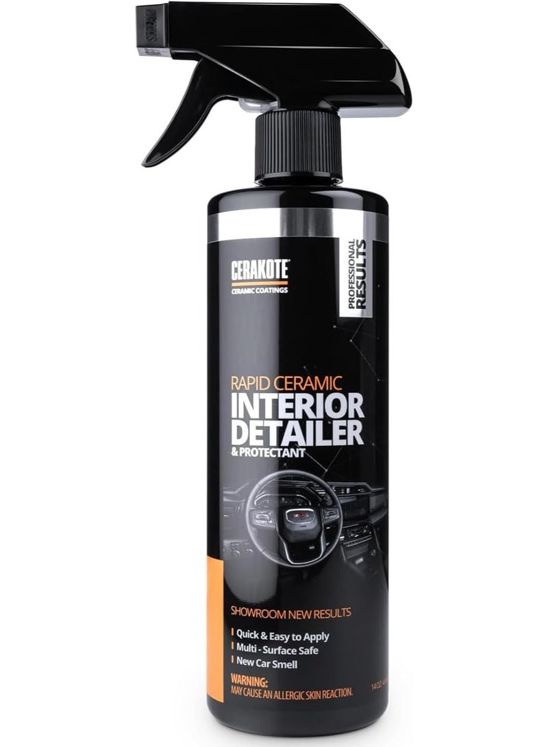 CERAKOTE CERAKOTE Rapid Ceramic Interior Detailer and Protectant (14 fl oz.) – Quick and Easy – Multi-Surface Safe – Interior Car Cleaner Spray – Dry to the Touch – Clean and Protect Your Car, Truck, or SUV - Image 1