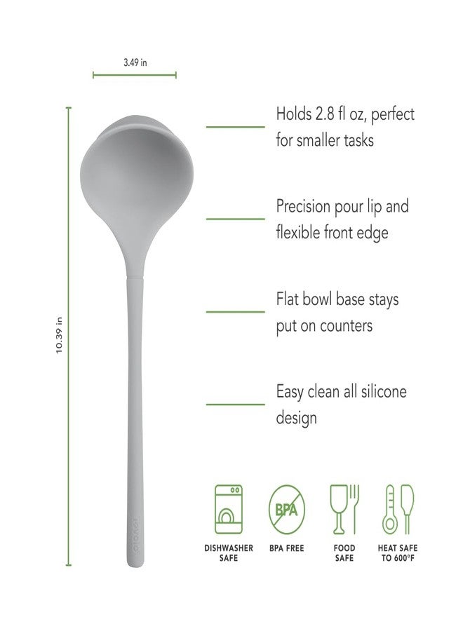 Tovolo Flex Core Small Silicone Ladle Oyster Gray Heat Safe Silicone Soup Ladle BPA Free, Dishwasher Safe Small Kitchen Ladle with Precision Pour Lip for Serving Sauces Soups Gravies - Image 5