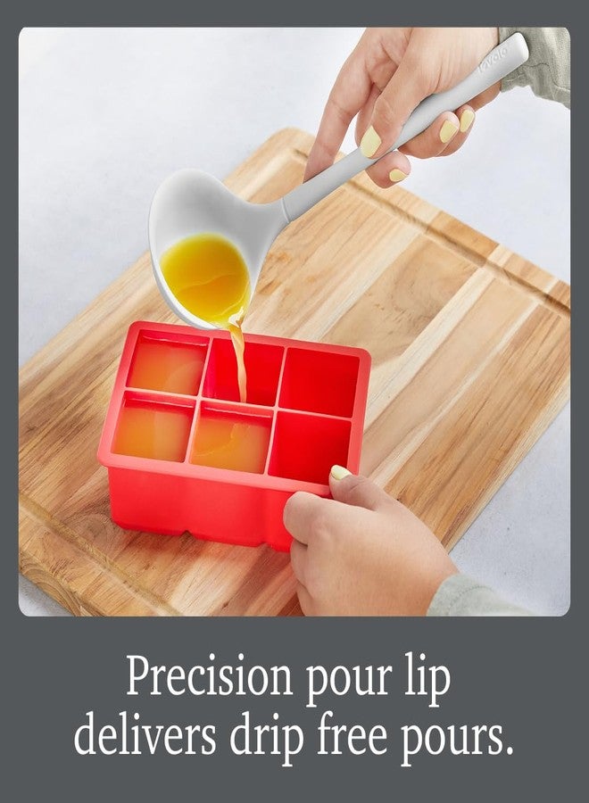 Tovolo Flex Core Small Silicone Ladle Oyster Gray Heat Safe Silicone Soup Ladle BPA Free, Dishwasher Safe Small Kitchen Ladle with Precision Pour Lip for Serving Sauces Soups Gravies - Image 2