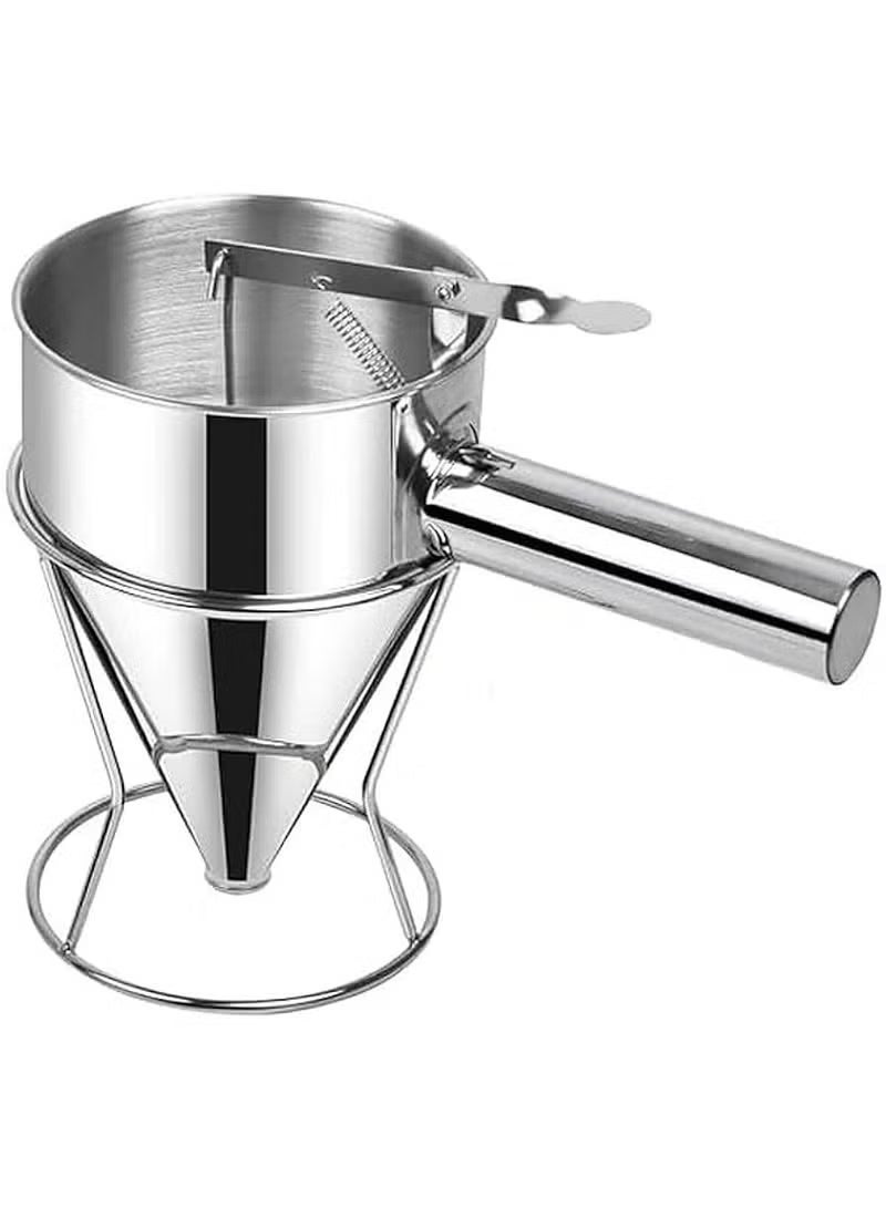 Green Tiger Stainless Steel Batter Dispenser – 600ml Multi-Function Sauce & Batter Separator