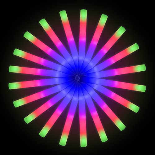 LifBetter 118 pcs Glow Foam Sticks LED Glow Sticks 3 Modes Colorful Flashing Foam Glow Sticks Bulk Glow In The Dark Party Supplies for Weddings Parties Festivals Raves Concerts Sporting Events - Image 1