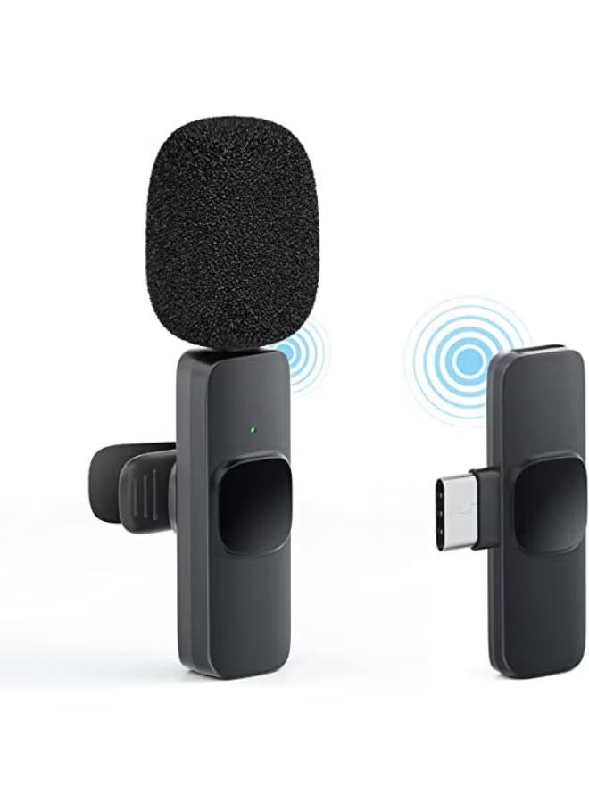 شوبي Wireless Lavalier Microphone for USB Type C,Plug-Play Lapel Clip-on Mini Mic for YouTube Facebook TikTok Live Stream VLOG Video Interview Recording-Noise Reduction,Auto-syncs,No APP & Bluetooth Needed