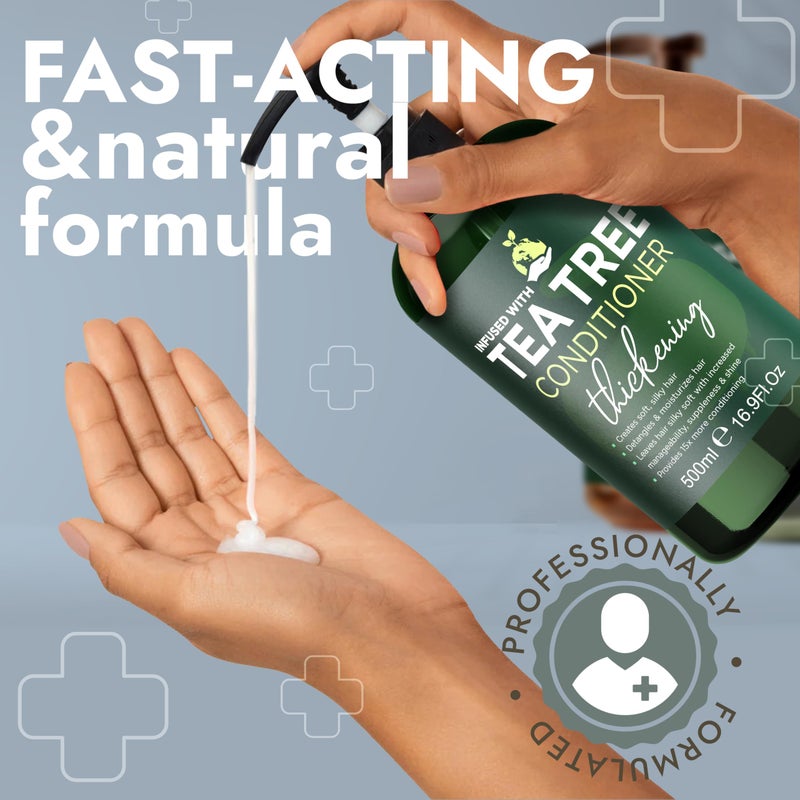 Terramed Just Think Comfort Tea Tree Shampoo & Conditioner Set | Thinning Hair Loss Treatments for Men and Women | Soothes Itchy Scalp & Dandruff | Boosts Hair Growth & Reduces Hair Loss | Sulfate & Paraben Free - Image 5