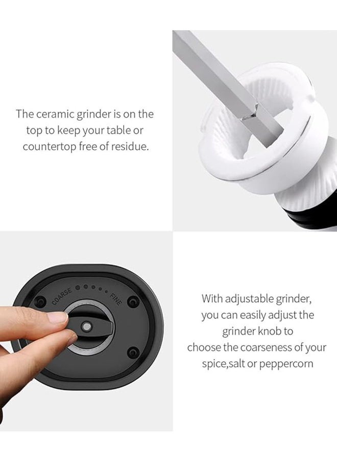 General - Electric salt and pepper grinder, automatic pepper grinder with adjustable thickness, gravity protection switch, automatic dust cap + LED light, battery powered, one-handed operation - Image 1
