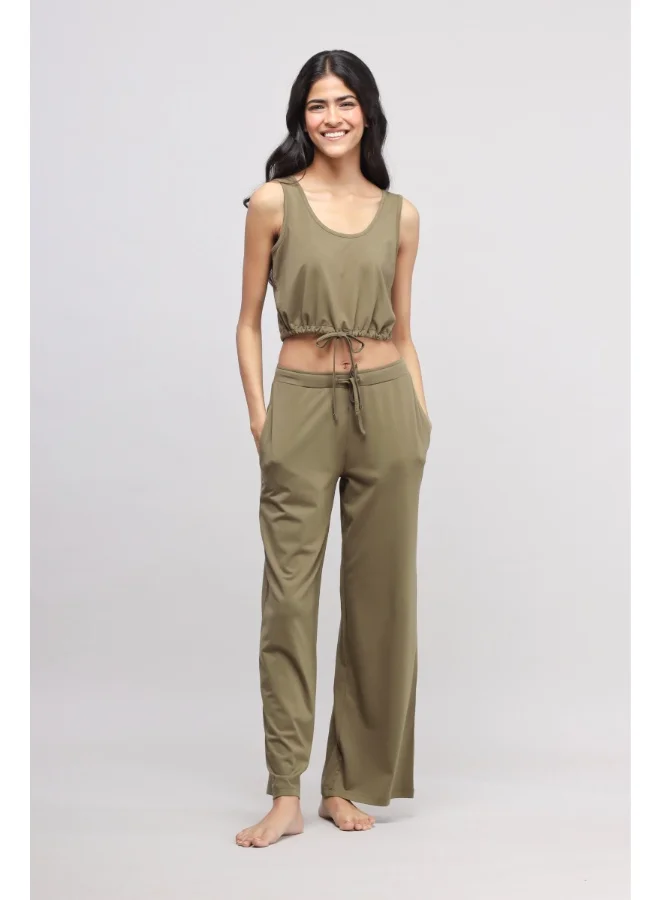نسيسيرا Olive Supima Drawstring Co-ord Set